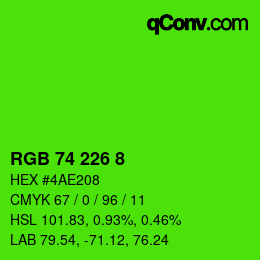 Color code: RGB 74 226 8 | qconv.com