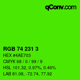 Color code: RGB 74 231 3 | qconv.com