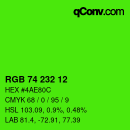Color code: RGB 74 232 12 | qconv.com