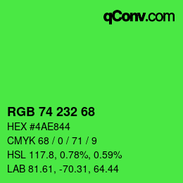 Color code: RGB 74 232 68 | qconv.com
