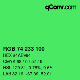 Color code: RGB 74 233 100 | qconv.com