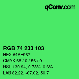 Color code: RGB 74 233 103 | qconv.com