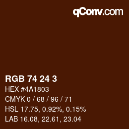 颜色代码: RGB 74 24 3 | qconv.com