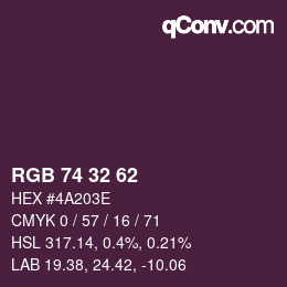 Farbcode: RGB 74 32 62 | qconv.com