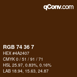Farbcode: RGB 74 36 7 | qconv.com
