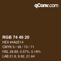 カラーコード: RGB 74 46 20 | qconv.com