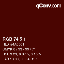 カラーコード: RGB 74 5 1 | qconv.com