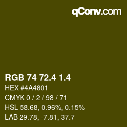 カラーコード: RGB 74 72.4 1.4 | qconv.com