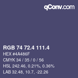 カラーコード: RGB 74 72.4 111.4 | qconv.com