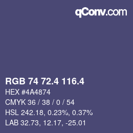 カラーコード: RGB 74 72.4 116.4 | qconv.com