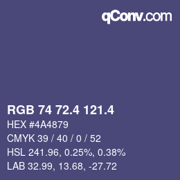カラーコード: RGB 74 72.4 121.4 | qconv.com