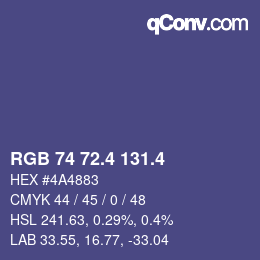 カラーコード: RGB 74 72.4 131.4 | qconv.com