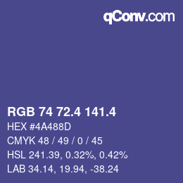 カラーコード: RGB 74 72.4 141.4 | qconv.com