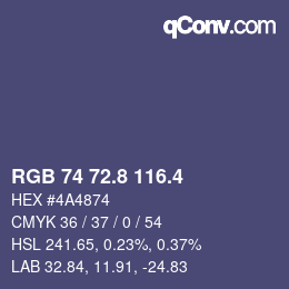 カラーコード: RGB 74 72.8 116.4 | qconv.com