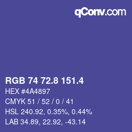 カラーコード: RGB 74 72.8 151.4 | qconv.com
