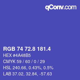 カラーコード: RGB 74 72.8 181.4 | qconv.com