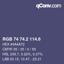 カラーコード: RGB 74 74.2 114.6 | qconv.com