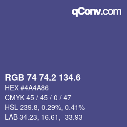 カラーコード: RGB 74 74.2 134.6 | qconv.com