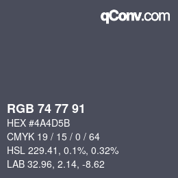 颜色代码: RGB 74 77 91 | qconv.com