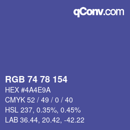 Farbcode: RGB 74 78 154 | qconv.com
