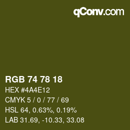 Farbcode: RGB 74 78 18 | qconv.com