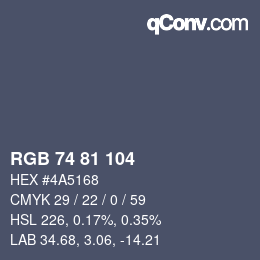 Farbcode: RGB 74 81 104 | qconv.com