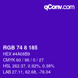 Color code: RGB 74 8 185 | qconv.com