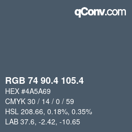 カラーコード: RGB 74 90.4 105.4 | qconv.com