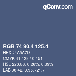 カラーコード: RGB 74 90.4 125.4 | qconv.com