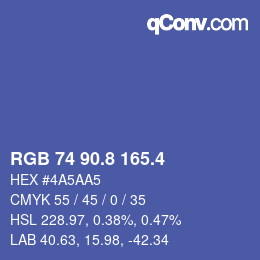 カラーコード: RGB 74 90.8 165.4 | qconv.com