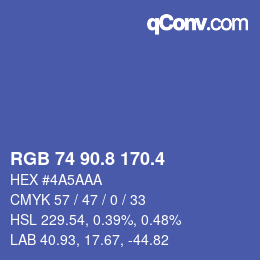 カラーコード: RGB 74 90.8 170.4 | qconv.com