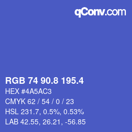 カラーコード: RGB 74 90.8 195.4 | qconv.com