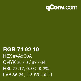 颜色代码: RGB 74 92 10 | qconv.com
