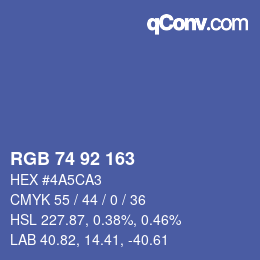 カラーコード: RGB 74 92 163 | qconv.com