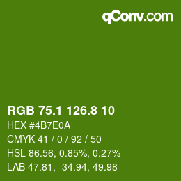 カラーコード: RGB 75.1 126.8 10 | qconv.com