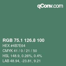 Farbcode: RGB 75.1 126.8 100 | qconv.com