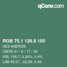 Color code: RGB 75.1 126.8 105 | qconv.com