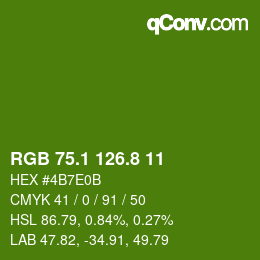 カラーコード: RGB 75.1 126.8 11 | qconv.com