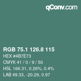 Color code: RGB 75.1 126.8 115 | qconv.com
