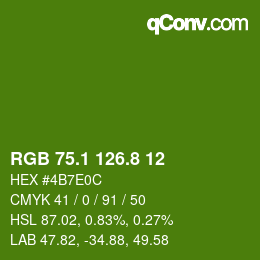 カラーコード: RGB 75.1 126.8 12 | qconv.com