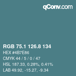 Color code: RGB 75.1 126.8 134 | qconv.com