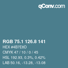 Color code: RGB 75.1 126.8 141 | qconv.com