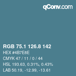 Color code: RGB 75.1 126.8 142 | qconv.com