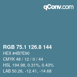 Color code: RGB 75.1 126.8 144 | qconv.com