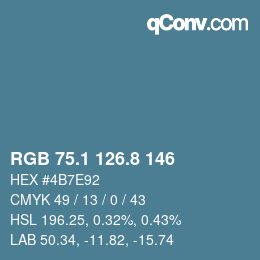 Color code: RGB 75.1 126.8 146 | qconv.com