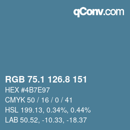Color code: RGB 75.1 126.8 151 | qconv.com