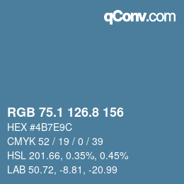 Color code: RGB 75.1 126.8 156 | qconv.com