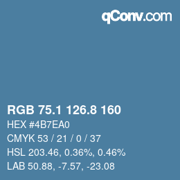 Color code: RGB 75.1 126.8 160 | qconv.com