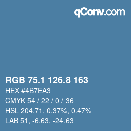 カラーコード: RGB 75.1 126.8 163 | qconv.com