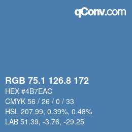 カラーコード: RGB 75.1 126.8 172 | qconv.com